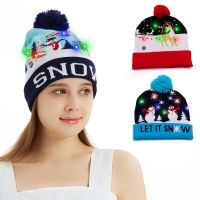 LED Christmas Sweater Hat Sweater Knitted Santa Hat With Colorful LED Light Xmas Party Hats Merry Christmas Decoration Xmas Gift