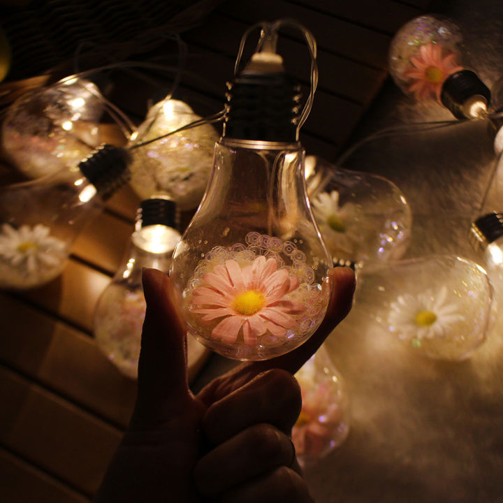 via-k-studio-hello-daisy-led-garland-flower-garland-lights-wireless-pink-2500mm-12-bulbs