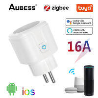 เสียงสำหรับ Alexa Google Home Tuya Wireles Zigbee 16a สมาร์ทซ็อกเก็ต Eu Plug รีโมทคอนโทรล Smart Home Power Monitor Outlet-Xiaan Store