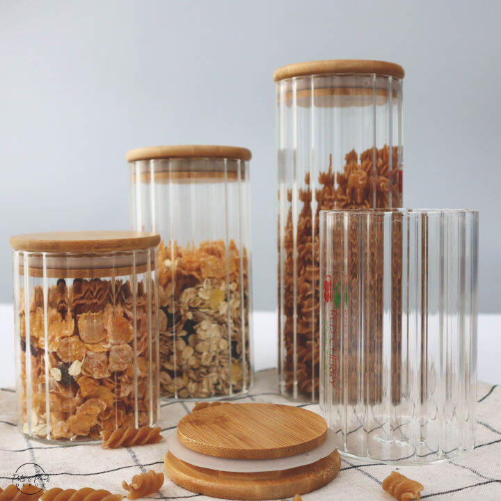 Bamboo Lid Airtight Ridged Jar Lazada PH