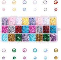 Bulk Plastic Paillette Beads with 1mm Hole, Semi-Cupped Disco Sequin Beads Loose Sequins Spangle Ornaments for DIY Arts Crafts Sewing Wedding Decoration, Mixed Color