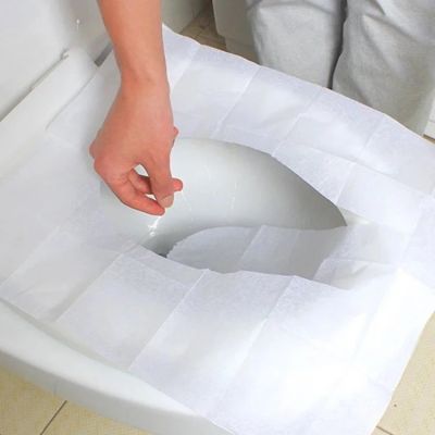 [HOME] คุณภาพ กระดาษรองนั่ง วางบนฝารองนั่งชักโครกในห้องน้ำ แผ่นรองนั่งชักโครก แบบพกพา 1แพ็ค 10ชิ้น
