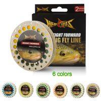 【LZ】ﺴ⊕♟  Hercules Fly Fishing Line peso flutuante para a frente duplo laço soldado amarelo fluorescente WF5F WF6F WF7F WF8F 100FT