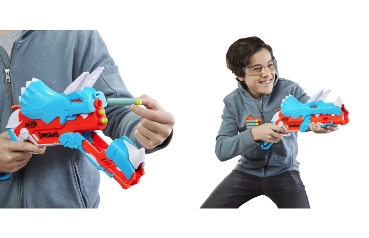 NERF TRICERA-BLAST - Dinosaur Gun! 