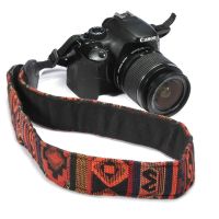 Sangle dépaule en cuir PU pour appareil photo de Style ethnique rétro sangle de cou multicolore ceinture Vintage réglable pour Nikon Sony DSL/DSLR