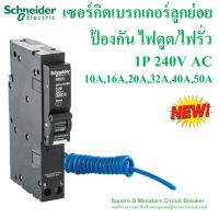 Schneider เซอร์กิตเบรกเกอร์ลูกย่อยป้องกัน ไฟดูด/ไฟรั่ว 1P 240V AC