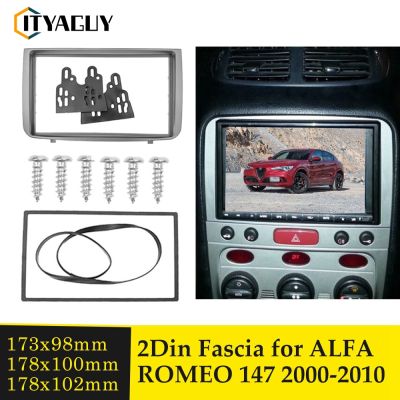 2 Din วิทยุติดรถยนต์แผงแผงควบคุม DVD สเตอริโอสำหรับ ALFA ROMEO 147 2000-2010ติดตั้ง Refitting ชุดติดตั้งกรอบรูปใบหน้า Bezel