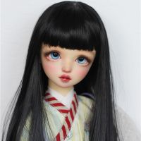 1/3 1/4 1/6 1/8แบบยาวผมสีดำอุณหภูมิสูงสำหรับ Bjd วิกผมตุ๊กตา