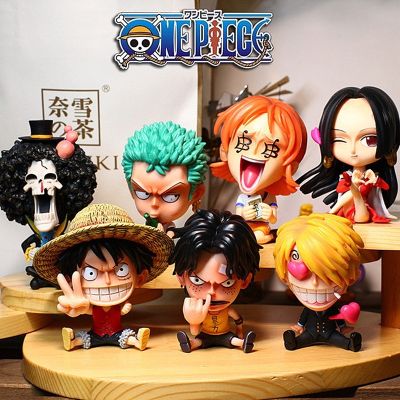 ✹ ganzha3965 ตุ๊กตาฟิกเกอร์ ONE PIECE Sitting Position Big Head ขนาดเล็ก 8-10 ซม. ของเล่นสําหรับเด็ก