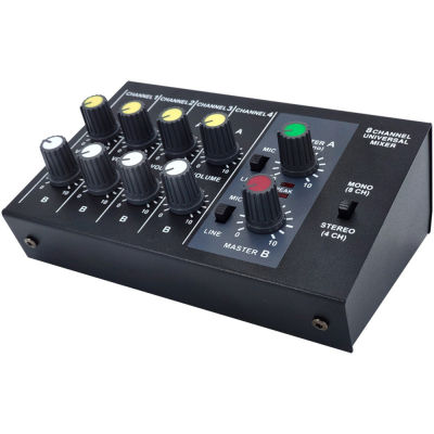 Keyng【คลังสินค้าพร้อม】Mixer MIX-428รุ่นแรก Metal Portable Mini 8-Way Mixer Sound Console Extender Audio Mixer Subminiature Low Noise 8-Channel Mono Stereo Audio Mixer