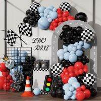 145Pcs Race Car Theme Balloon Garland Arch Kit Red Black Macaron Blue Latex Balloons Boys Birthday Party Baby Shower Decoration Balloons