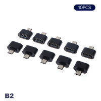 Maelovely หัวแปลง Usb2.0เป็นอะแดปเตอร์ไมโครชาร์จในรถ Type-C 10ชิ้นหัวตัวแปลงดิสก์รูปตัว U เคลื่อนที่ได้