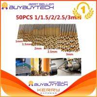 Buybuytech 50ชิ้น HSS bohrer spiralbohrer Stahlbohrer Metallbohrer ไททันชุด 1/1.5/2/2.5/3มม