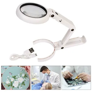 25X10X Handheld Lighted Magnifying Glass Standing Hands Free