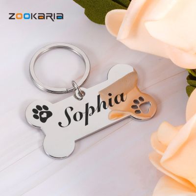 Personalized Dog ID Tag Mirror Name Plate Anti-Lost Pet Collar Pendant Free Engraving Customized Cat Kitten ID Tag Wholesale