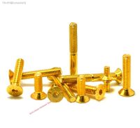 №☜﹊ M2 M2.5 M3 M4 M5 Countersunk Flat Head Hex Hexagon Socket Screws DIN7991 Alloy Steel Titanium Plating Gold Screw Grade 12.9