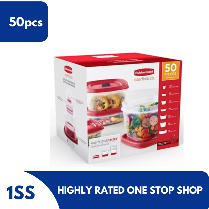 Rubbermaid Easy Find Lids Food Storage, 50pcs Set Lazada PH