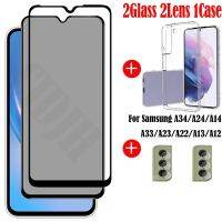 Privacy Screen Protector Tempered Glass For Samsung Galaxy A34 A24 A14 Anti-Spy Glass For A33 A23 A13 Camera Film For A22 A12 5G