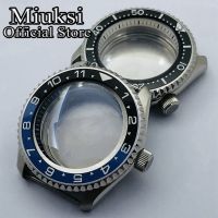 hot【DT】 Miuksi 42mm silver watch case dome sapphire glass ceramic bezel fit NH35 NH36 movement