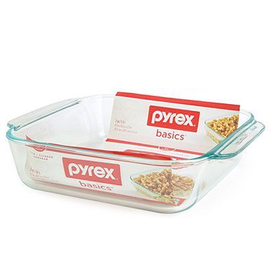 Pyrex Basics 8 Square with red cover (2 PACK)