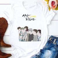 การออกแบบเดิมgot7 top เสื้อยืดแขนสั้นเกาหลี roses fantasy t shirt pattern Women demon korean style t-shirt เสื้อเช idol ไอดอล หลวมS-5XL