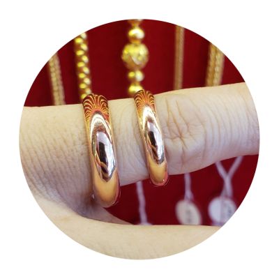 (เก็บปลายทางได้) แหวนนากแท้ 40% เกลี้ยงหน้ากว้าง 3 มิล สี Pink Gold มีใบรับประกัน