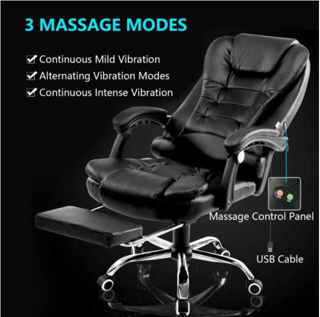 Luxury massage computer chair office gaming swivel recliner leather executive Clearance