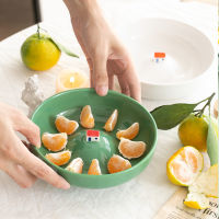 Household Tableware Ceramic Fruit Salad Bowls Utensils for Kitchen Plates Soup Dessert Snack Ramen Bowl with Red House White