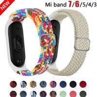 【LZ】 Bracelet for Mi band 7 6 Strap Elastic adjustable Nylon Braided Miband4 miband 5 correa Wristband for xiaomi Mi band 4 3 5 6 7