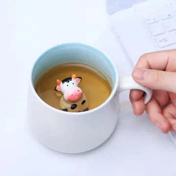 kawaii Kirby Anime Cartoon Mugs with Lid Ceramic Coffee Cup Breakfast Milk  Juice Tea Handle Cup Office Home Birthday Present