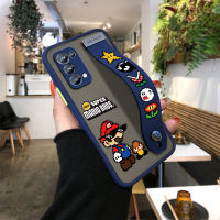 UCUC เคสโทรศัพท์เคสสำหรับ OPPO Reno 5 Pro 5G (มีสายรัดข้อมือ) กันกระแทก Frosted กลับการ์ตูน Super Mario Bros เกมเคสใส่โทรศัพท์ Soft Edge Full ฝาครอบเลนส์ป้องกันเลนส์โทรศัพท์บางเฉียบกรณี Reno5 Pro