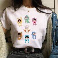 COD Kunio- Kawaii Womens Short Sleeve T-shirt BTS Printed T-shirt Popular Urban Fashion Casual Womens T-shirtS-5XL