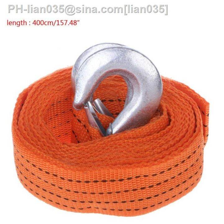 car-4m-3-ton-tow-towing-pull-rope-strap-hooks-heavy-duty-road-recovery-new