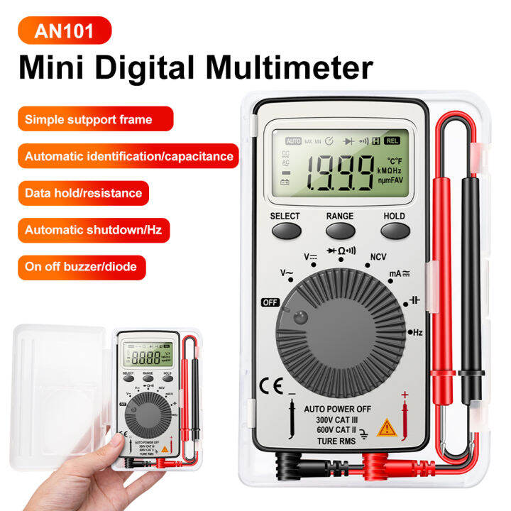 เรือฟรี-มินิดิจิตอลมัลติมิเตอร์มัลติมิเตอร์ทดสอบ-ac-dc-ncv-ความจุแอมมิเตอร์โวลต์มิเตอร์ทดสอบแบบพกพามัลติมิเตอร์ที่มีการทดสอบตะกั่ว