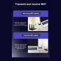 1 PCS 5400Mbps USB 3.0 Wireless Network Card WiFi 6E -Band 2.4G 5G 6G Adapter Black