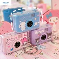 LOUISIS Kawaii ของเล่นเด็ก Cinnamoroll สวัสดีคิตตี้ Kuromi My Melody พวงกุญแจกล้องถ่ายรูปคีย์พวงกุญแจจี้กระเป๋าวงแหวนรูปกล้อง