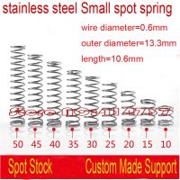 【LZ】 50pcs  0.6x13.3x10.6mm   stainless steel Small spot spring 0.6mm  wire micro spring compression spring pressure spring OD 13.3mm