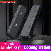 For Tesla 2021-2022 Model 3 Model Y Inligent Docking Station USB Hub 27W Quick Charger Decoration Interior Refit Accessories