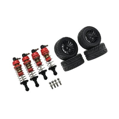 Metal Shock Absorber and Rubber Tire Set for SG1603 SG1604 SG1605 UDIRC UD1601 UD1602 UD1603 1/16 RC Car Parts