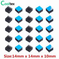 30pcs Aluminum Heatsink 14x14x10mm for Electronic Chip IC MOS Raspberry pi With Thermal Conductive Tape Adhesives  Tape