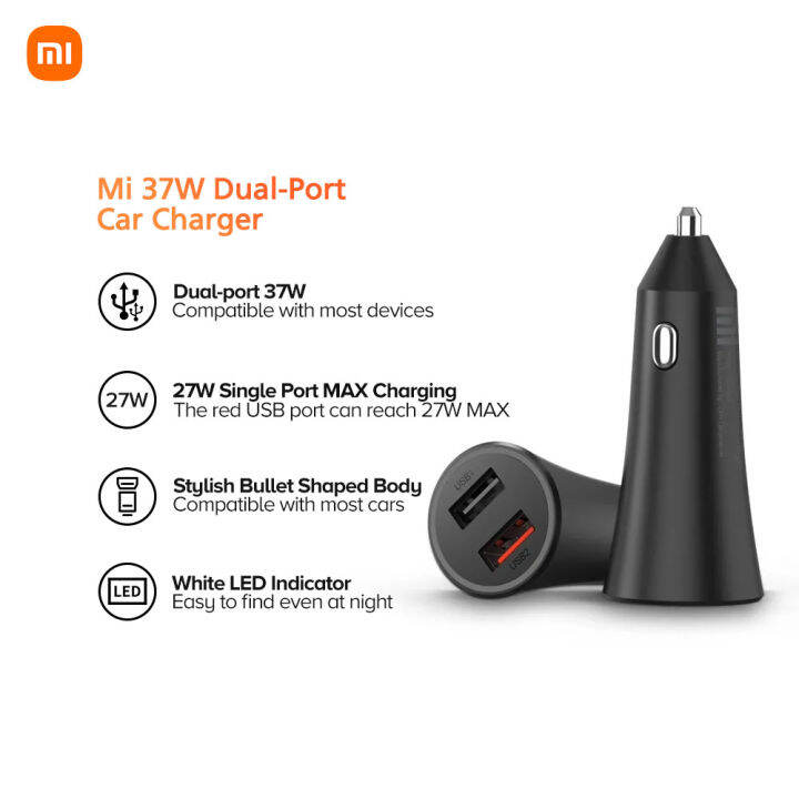 Xiaomi Mi 37W Dual-Port Car Charger | Lazada PH