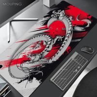 Mausepad Dragon Mousepad บริษัท แผ่นรองเม้าส์อะนิเมะขนาดใหญ่แผ่นรองโต๊ะโต๊ะเครื่องแป้งอาร์ตสีดำสีแดงเครื่องเกมพรมญี่ปุ่น 900x400 800