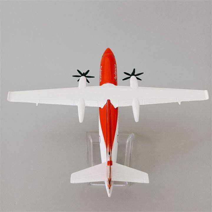 16cm-air-red-colombia-avianca-fokker-f-50-fok-f50-airlines-plane-model-alloy-metal-diecast-model-airplane-propeller-aircraft