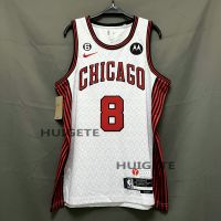 2022-23 New Original NBA Chicago Bulls 8 Zach LaVine Jersey City Edition White Swingman Heat-pressed