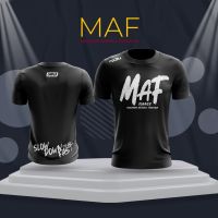 NEW [FREE GIFT] Baju MAF Runner Running T’Shirt - Slow Down To Go FAST - Kain Lembut - Black - Baju Sukan Hiking