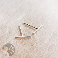 (S925) ต่างหูเงินแท้แท่งเงิน Sterling silver thin bar earrings