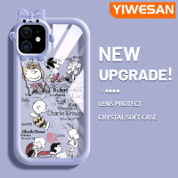 YIWESAN เคสสำหรับ iPhone 11 11 Pro 11 Pro 11 Pro Max,เคสกระแสแฟชั่นแบรนด์สาวน้อยกับเคสนิ่มน่ารัก Tpu เคสใสกรอบสีเคสกันกระแทกกล้อง