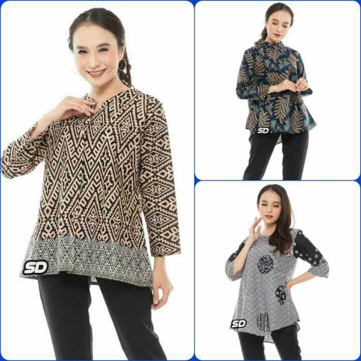 Baju Atasan Wanita korean style Dewasa Kekinian Baju Batik Wanita Kerja
