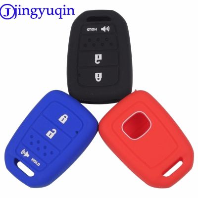 dfthrghd jingyuqin 3 Buttons Silicone Car Key Fob Cover Case Shell For Honda HRV / Accord New Fit Remote With Hold