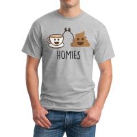 เสื้อยืดผ้าฝ้ายพิมพ์ลาย เสื้อยืดคอกลม แขนสั้น ผ้าฝ้าย พิมพ์ลาย Coffee And Poop Homies Coffee Love s Sportser สีเทา สําห  4X7A